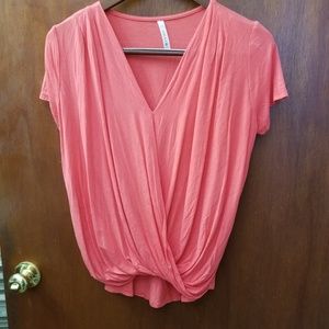 Gilli Pink Faux Tuck In Tee